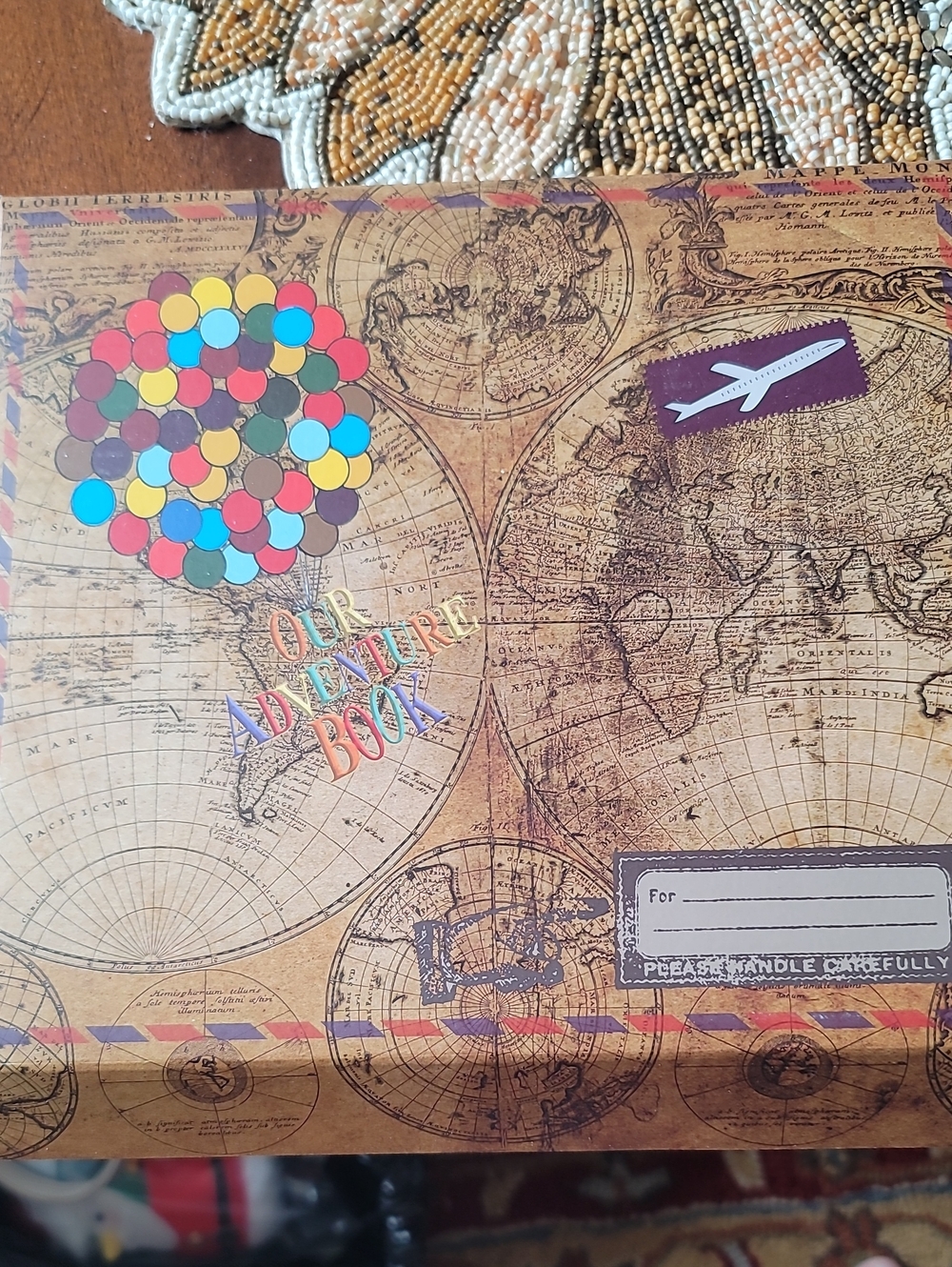 Our Adventure Book Vintage look Map Travel Journal - Never Opened.